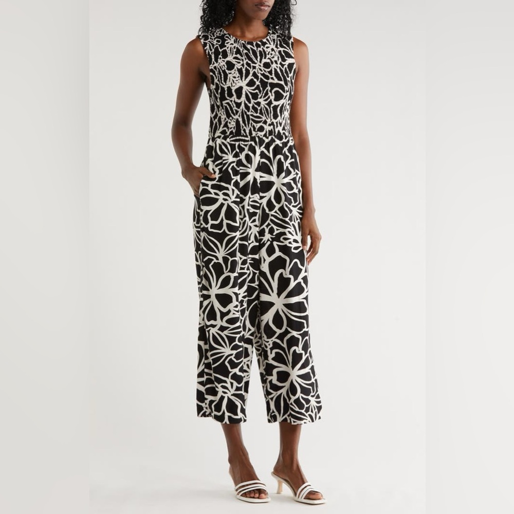 Calvin Klein Monochrome Floral Jumpsuit